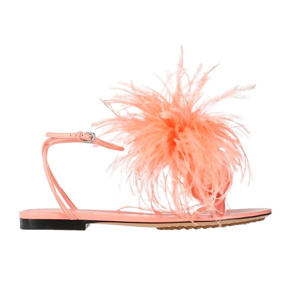 Bottega Veneta Shoes - Bottega Veneta feather flat sandals NWB 37.5 salmon pink